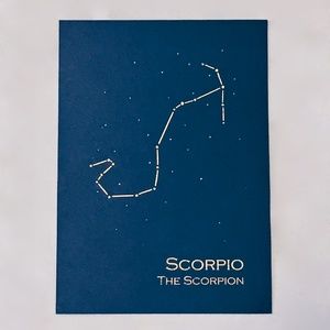 Scorpio Constellation Zodiac Wall Art / Gold Foil
